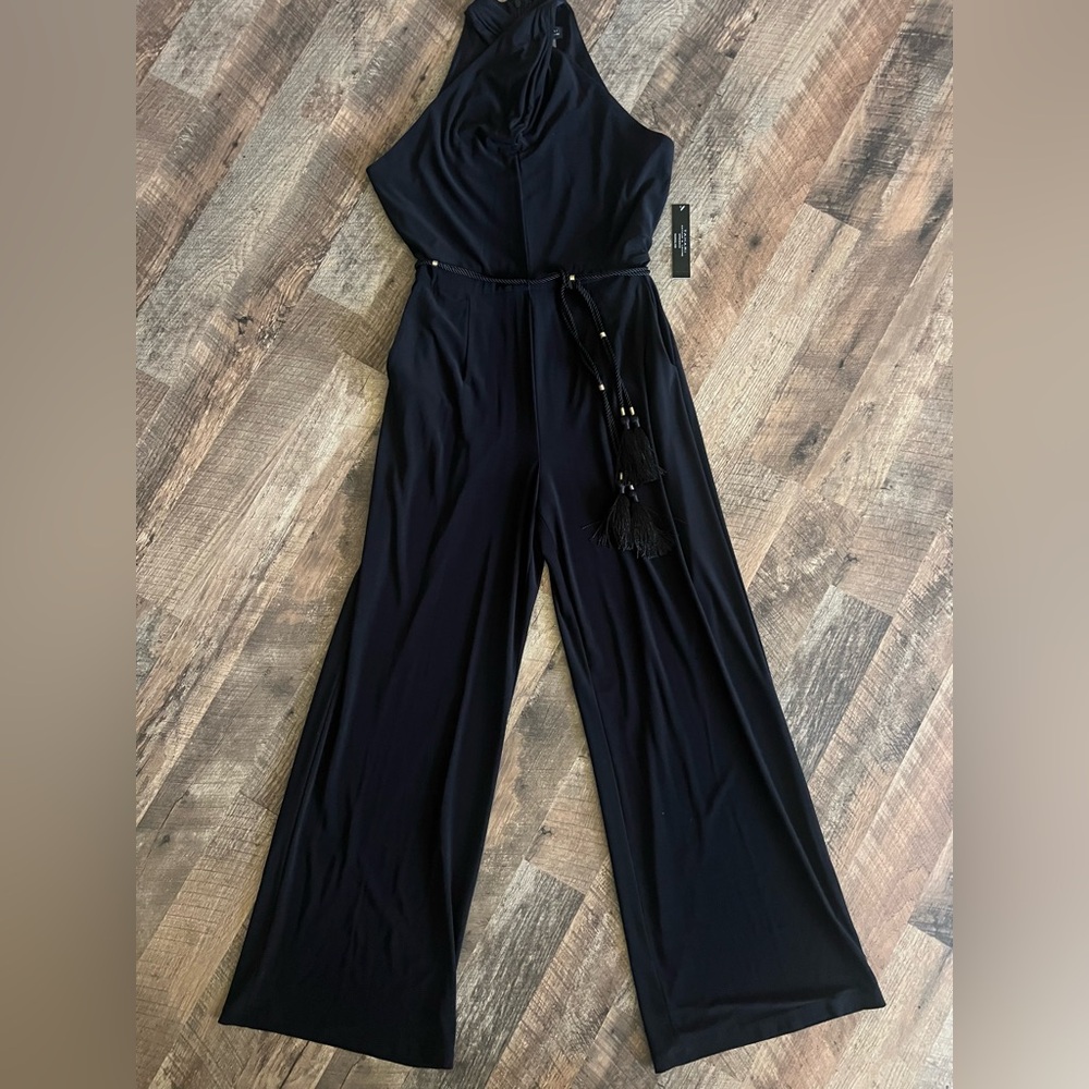 Tahari ASL Black Jumpsuit Sleek Design